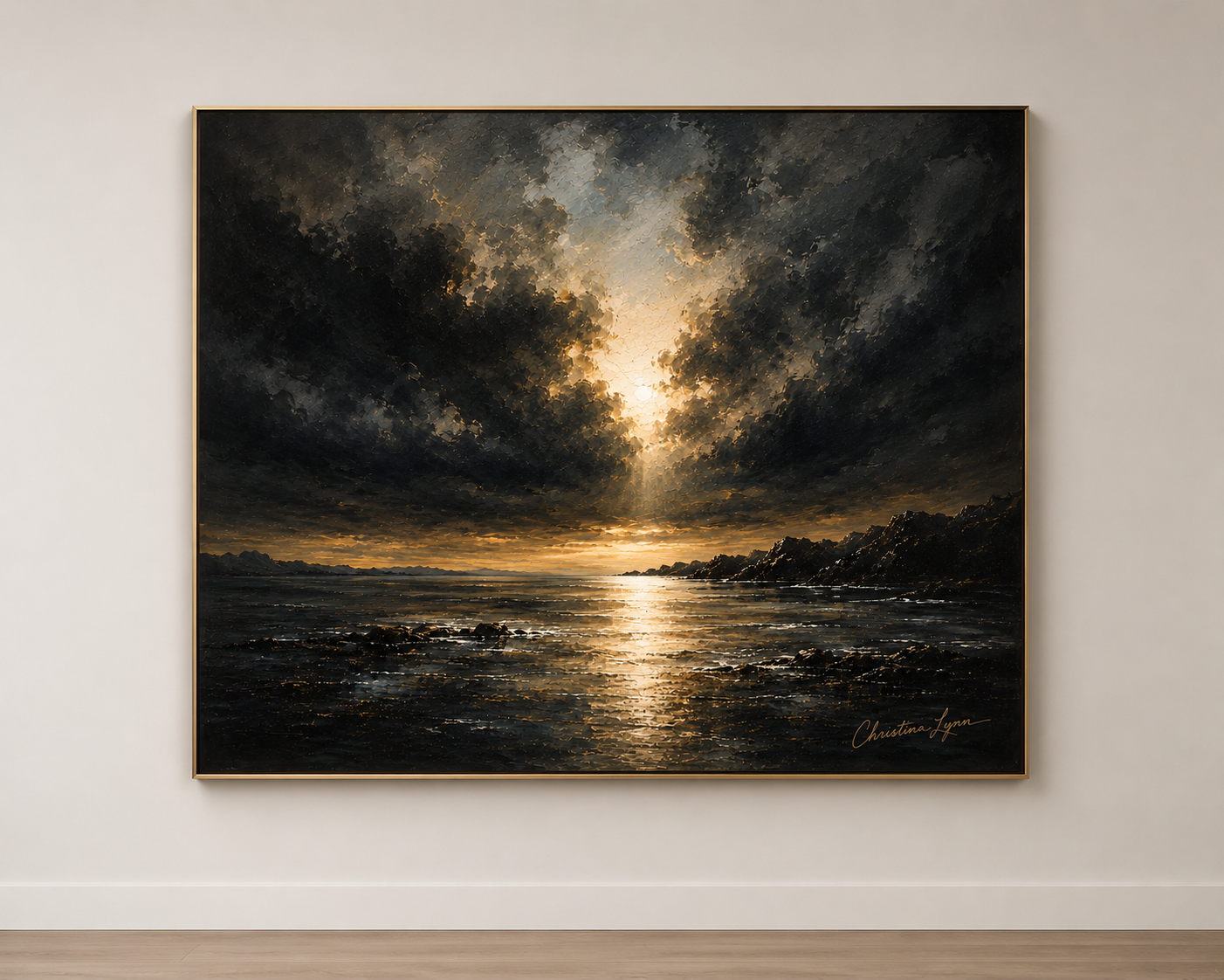Break In The Storm | Atmospheric Seascape Digital Wall Art Print | Instant Download